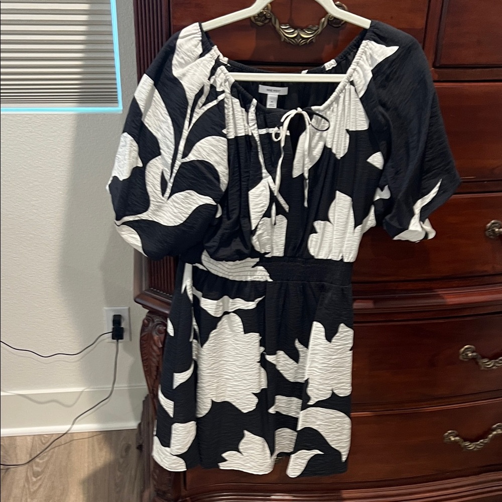 Nine West Black and White Midi Dress